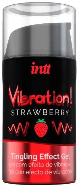 INTT Жидкий интимный гель с эффектом вибрации Vibration! 15 мл. (Strawberry)