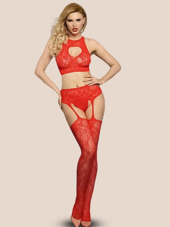 Эротическая красная бодисетка Sexy body NO:7560