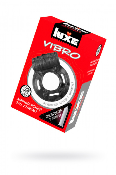 Виброкольцо Luxe Vibro + презерватив  Африканский эль дьябло
