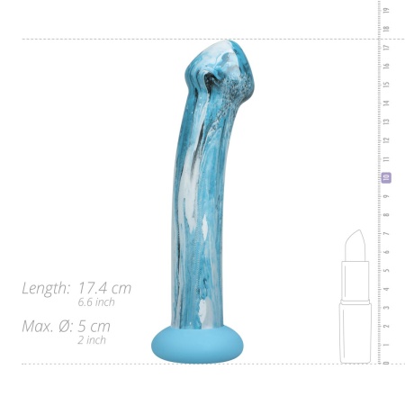 Стекло фаллос Ocean Ripple Glass Dildo