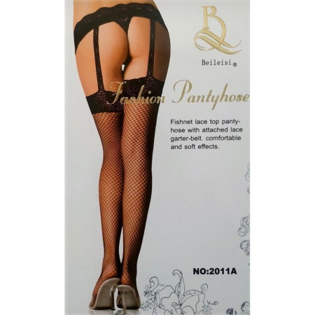 Чулки в сетку с кружевным поясом Beileisi Fashion Pantyhose 2011A