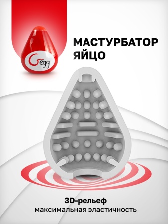 Gvibe Gegg Red - яйцо-мастурбатор, 6.5х5 см.