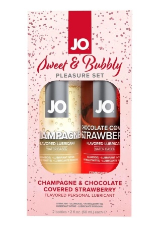 JO Champagne 60ml + Chocolate Covered Strawberry / Набор из лубрикантов Шампанское + Клубника в шоколаде