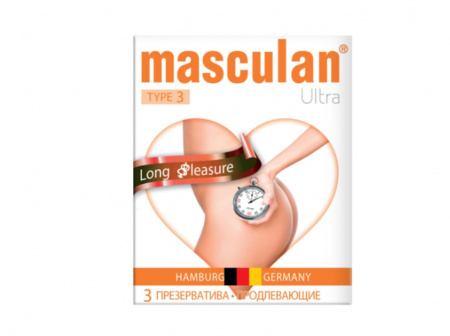 Презервативы Masculan Ultra 3 Long Pleasure, Кольца и пупырышки с анестетиком