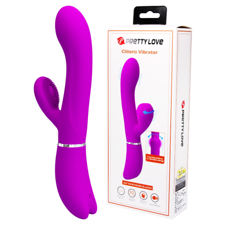 Pretty Love Clitoris Vibrator Вибратор-кролик с подвижной клиторальной щеточкой - 20,8 см.