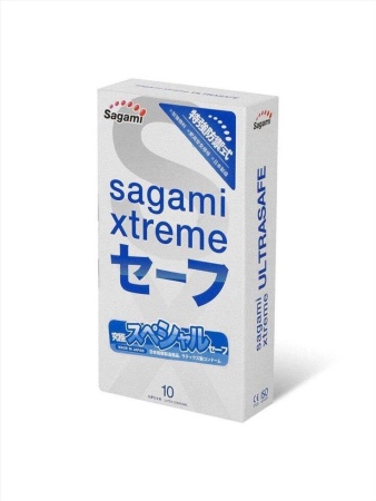 Презервативы SAGAMI Xtreme Ultrasafe 10шт. латексные с двойным количеством смазки