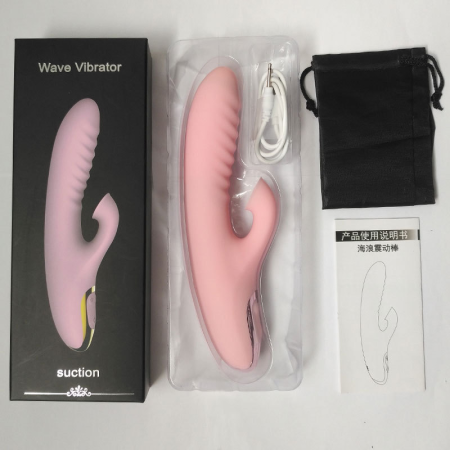 Safiman Wave Vibrator suction Вибратор с двойной стимуляцией (Светло-розовый)