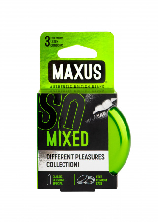 Презервативы MAXUS Mixed №3 в железном кейсе, 3 шт