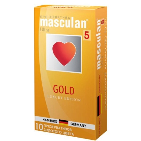 Презервативы Masculan 5 Ultra Gold, Золотого цвета