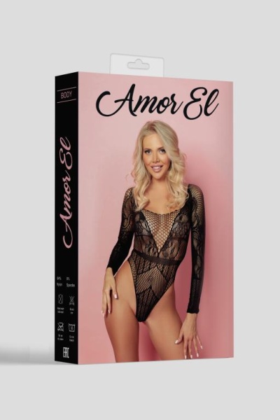 Боди Amor EL ажурный (S/L) AME060BLK