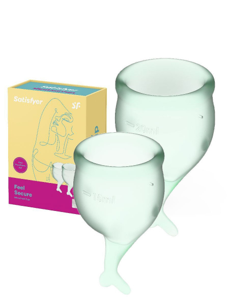 Satisfyer Feel secure Menstrual Cup Набор менструальных чаш (Светло-зелёный)